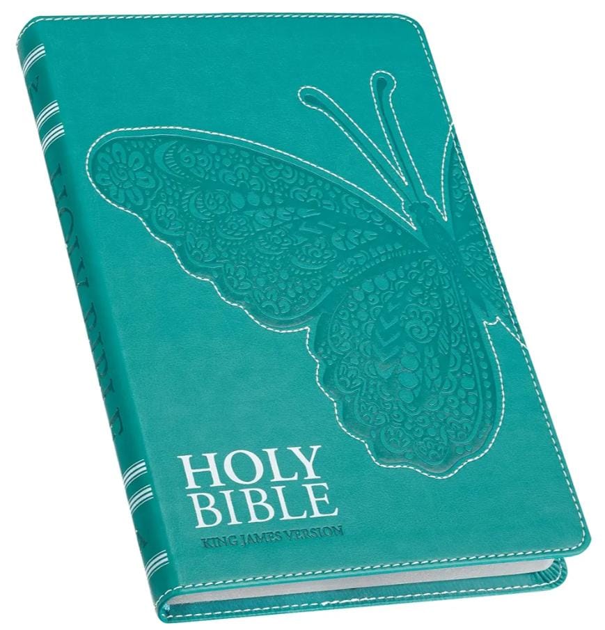 The Teal Butterfly Faux Leather King James Version Gift Edition